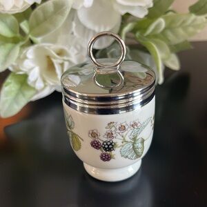 Royal Worcester Porcelain Egg Coddler Cup “Lavinia” Berries, Made in England